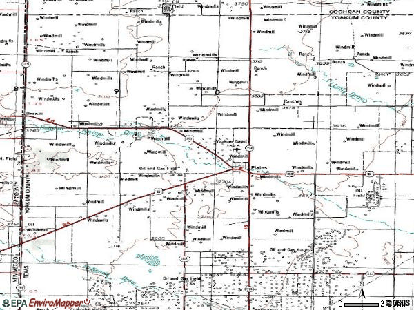 Zip code 79355 topographic map