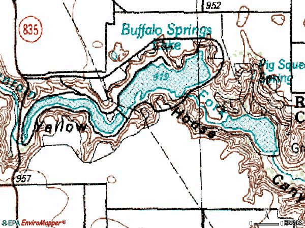 Zip code 79366 topographic map
