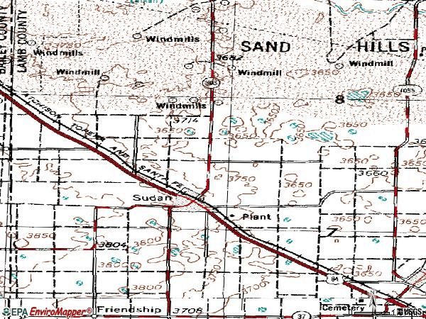 Zip code 79371 topographic map
