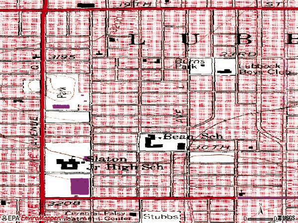 Zip code 79405 topographic map