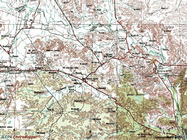 Zip code 79744 topographic map