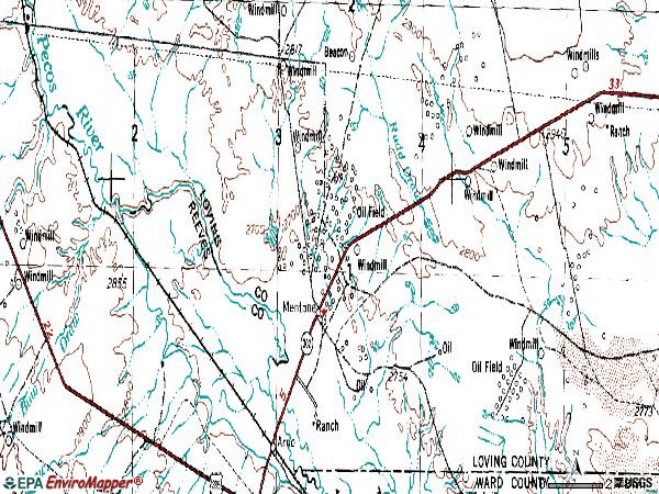 Zip code 79754 topographic map
