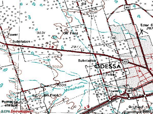 Zip code 79764 topographic map