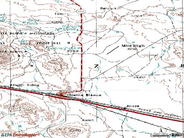 Zip code 79851 topographic map