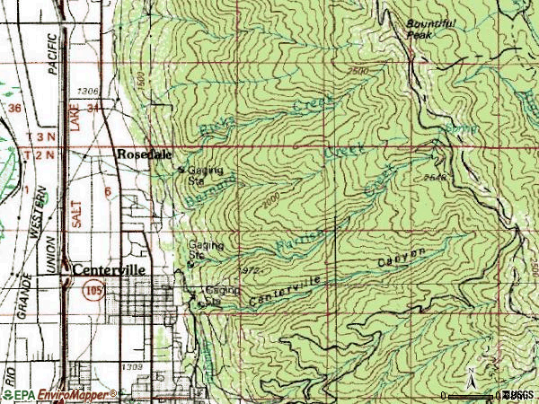 Zip code 84014 topographic map