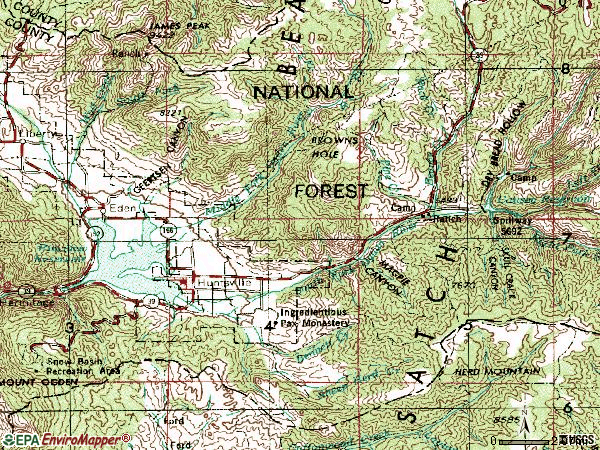 Zip code 84317 topographic map