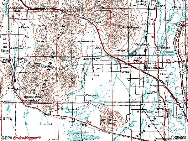 Zip code 84337 topographic map