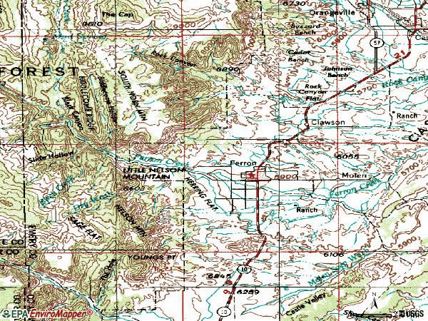 Zip code 84523 topographic map