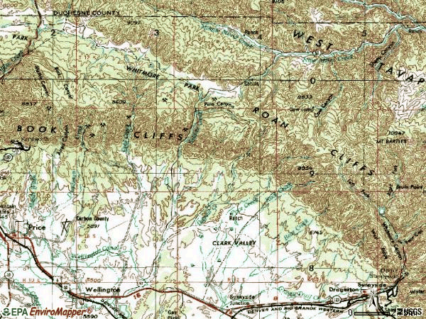 Zip code 84539 topographic map