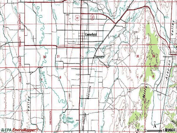 Zip code 84622 topographic map
