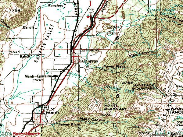 Zip code 84627 topographic map