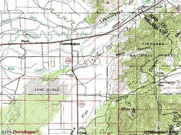 Zip code 84638 topographic map
