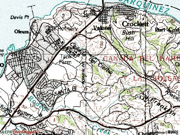 Zip code 94572 topographic map