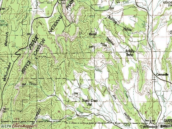 Zip code 84718 topographic map