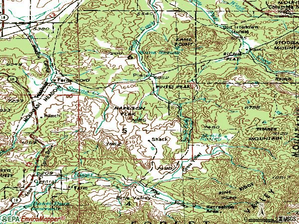 Zip code 84722 topographic map