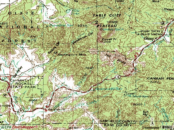 Zip code 84736 topographic map