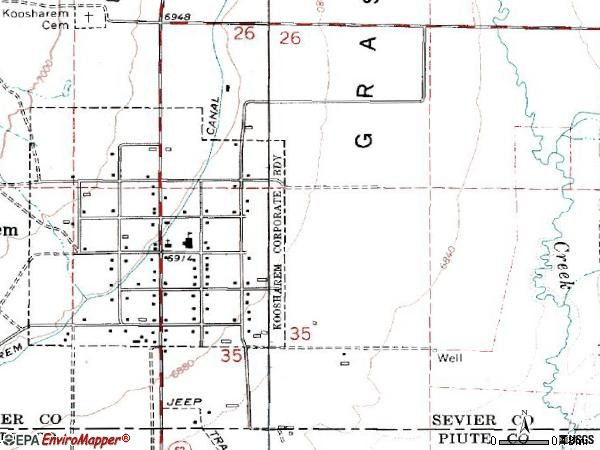 Zip code 84744 topographic map
