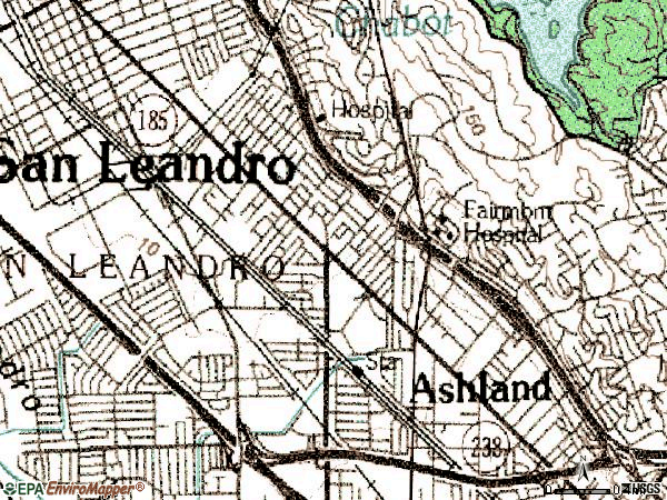 Zip code 94578 topographic map