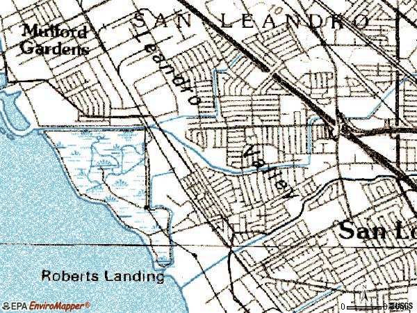Zip code 94579 topographic map
