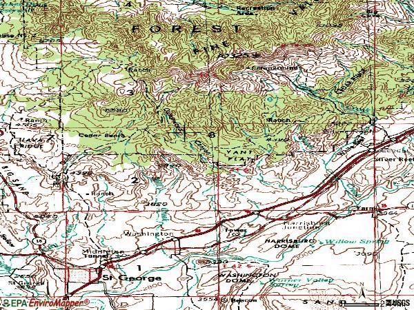Zip code 84780 topographic map