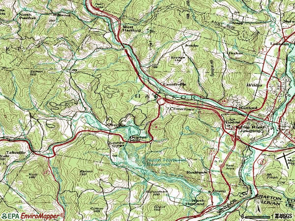 Zip code 05001 topographic map
