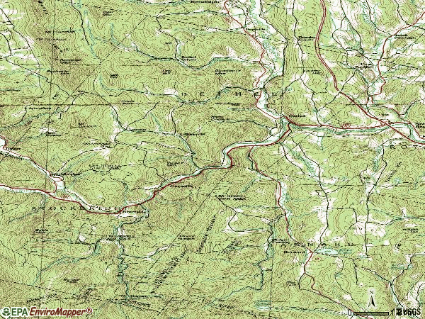 Zip code 05032 topographic map