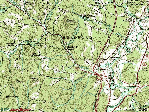 Zip code 05033 topographic map