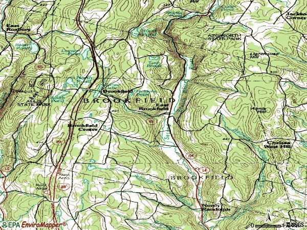 Zip code 05036 topographic map