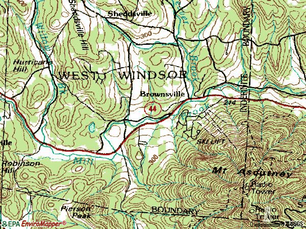 Zip code 05037 topographic map