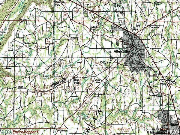 Zip code 35950 topographic map