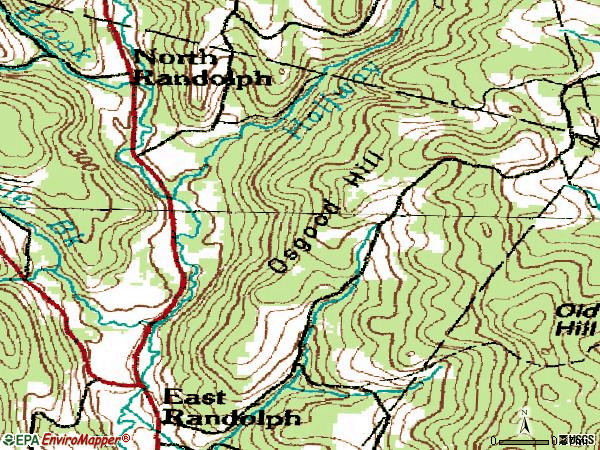 Zip code 05041 topographic map