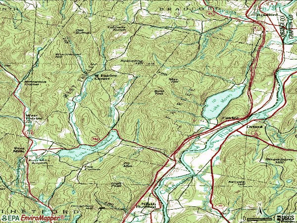 Zip code 05045 topographic map