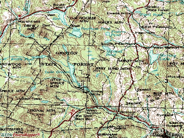 Zip code 05046 topographic map