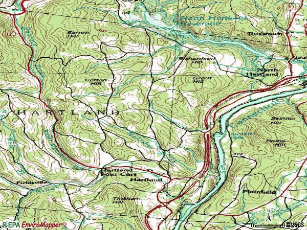 Zip code 05048 topographic map