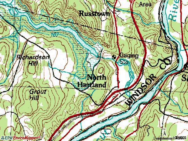 Zip code 05052 topographic map