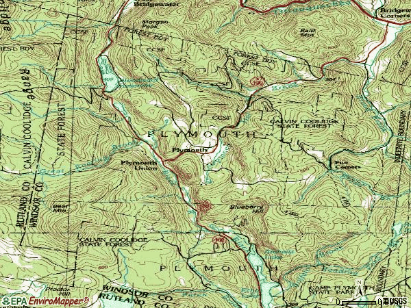 Zip code 05056 topographic map