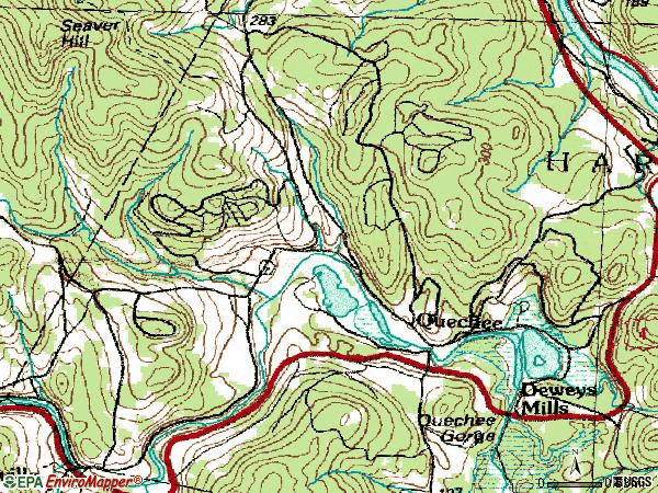 Zip code 05059 topographic map