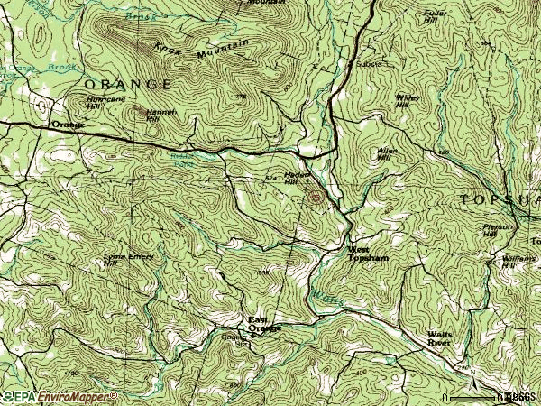 Zip code 05086 topographic map