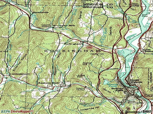 Zip code 05101 topographic map