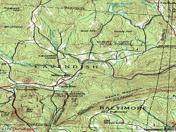 Zip code 05142 topographic map