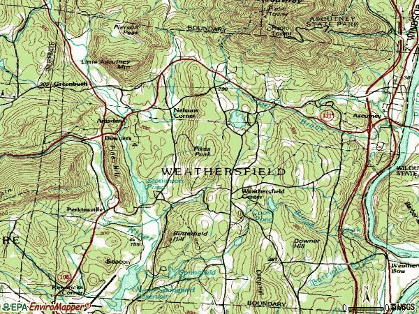Zip code 05151 topographic map