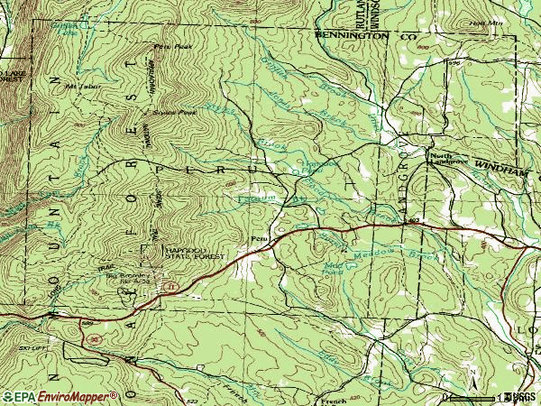 Zip code 05152 topographic map
