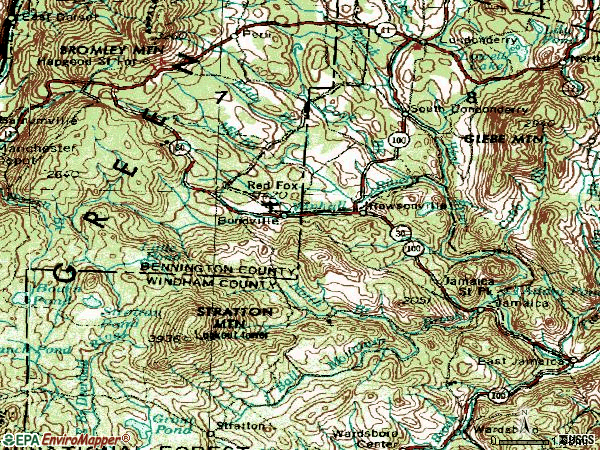 Zip code 05155 topographic map
