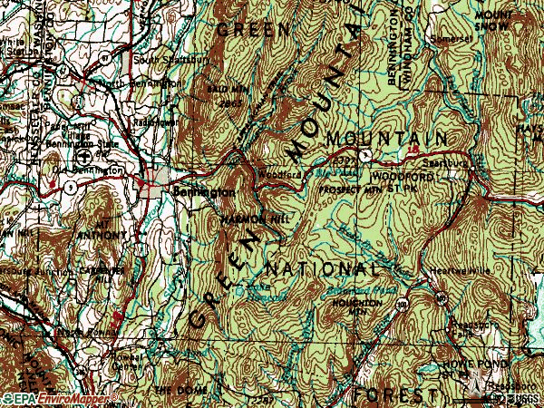 Zip code 05201 topographic map