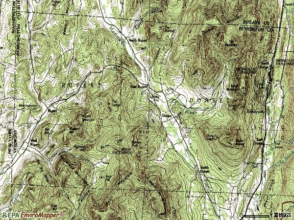 Zip code 05251 topographic map