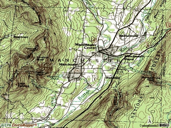 Zip code 05255 topographic map
