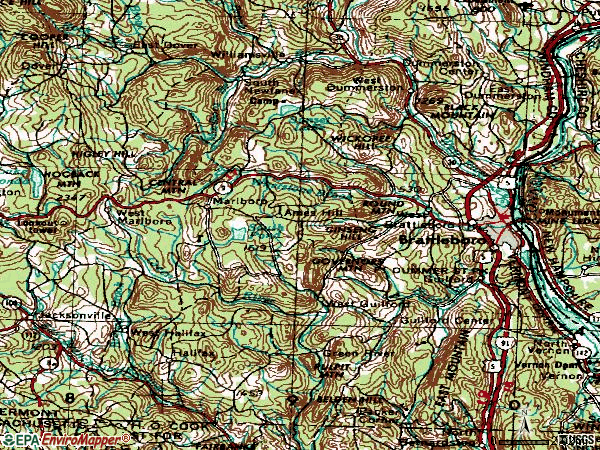 Zip code 05301 topographic map