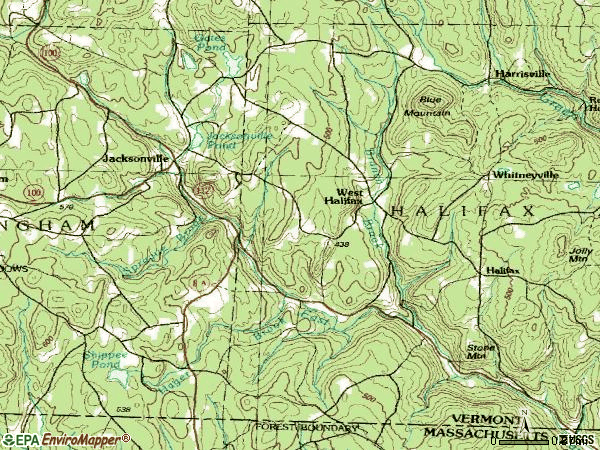 Zip code 05342 topographic map