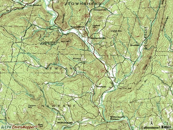 Zip code 05345 topographic map