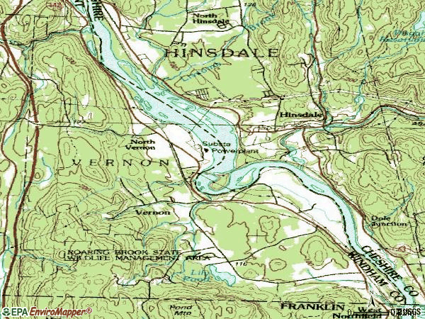 Zip code 05354 topographic map
